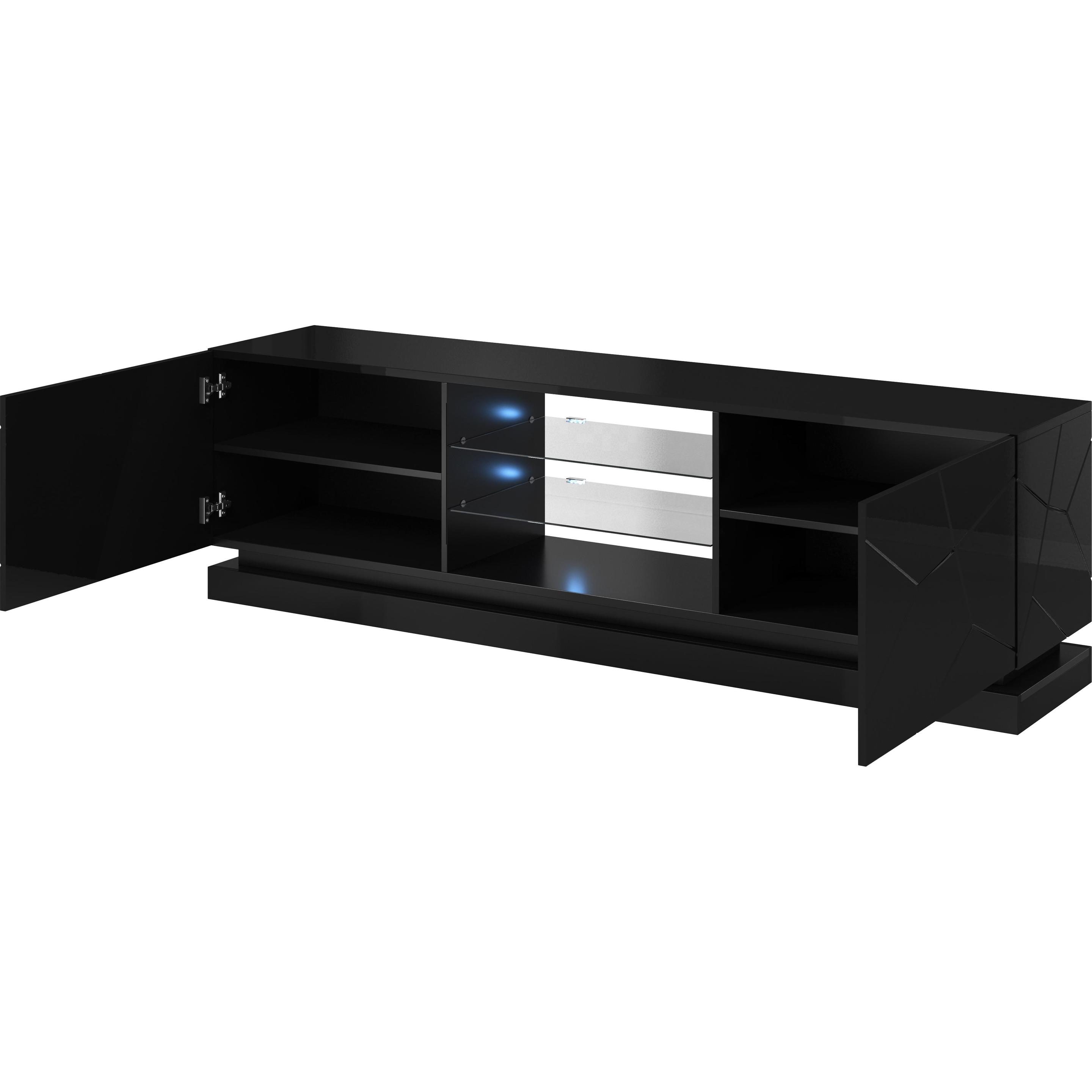 Thumbnail - Cama, TV Möbel, QIU 200 czarny TV-Ständer & Entertainment-Center 4 Regale
