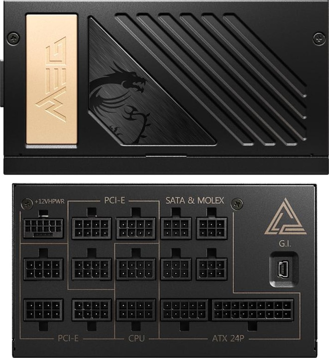 Productafbeelding MSI MEG Ai1300P PCIE5 voeding 1300W 306-7ZP4A11-CE0 retail (1300 W)