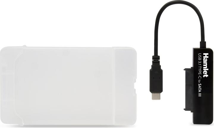 Produktbild Hamlet USB 3.1 Typ-C auf SATA III Adapter zum Anschluss von Festplatten oder SSD-Laufwerken mit Serial ATA