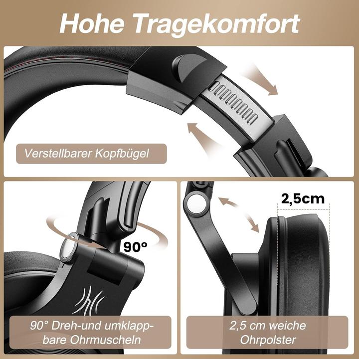 Produktbild OneOdio Kabellose Over-Ear Kopfhörer A70 mit HiFi-Stereo Sound (NC, 72 h, Kabelgebunden, Kabellos)