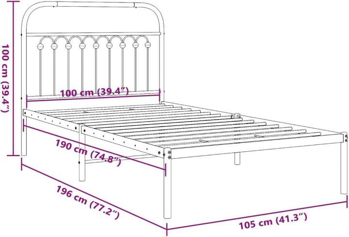 Image du produit vidaXL Bettgestell (100 x 190 cm)
