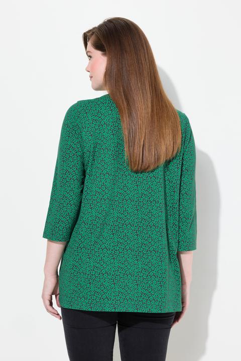 Produktbild Ulla Popken Shirt, Blüten, A-Linie, V-Ausschnitt, 3/4-Arm (42, 44)