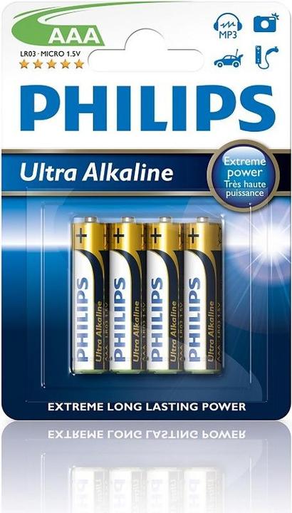 Produktbild Philips Ultra Alkalibatterie AAA Lr03 4 Einheit (4 Stk., AAA)