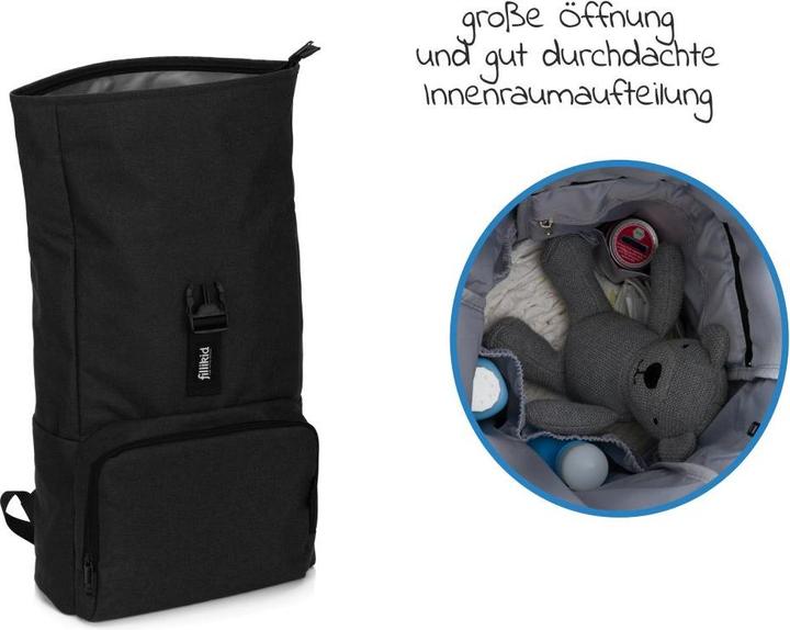Produktbild Fillikid Wickeltaschen & Wickelrucksäcke Wickelrucksack Tokio im Rolltopstil inkl.