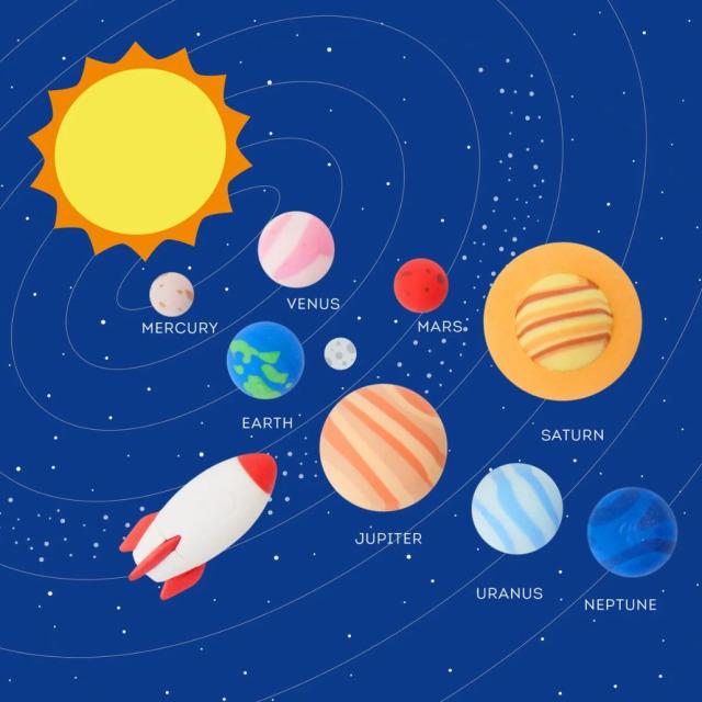 Actual product image Legami 9 Radiergummis im Set - Sonnensystem