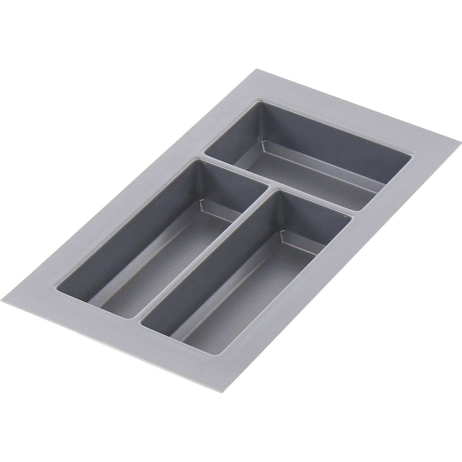 Agoform Besteckeinsatz Classico kürzbar 440x240x50,5mm, Kunststoff schiefergrau, Besteckkasten, Grau