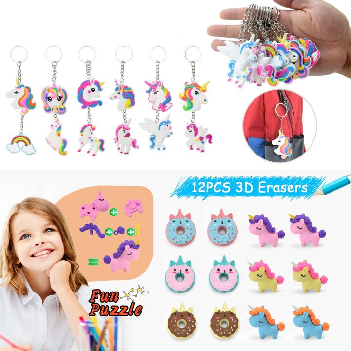 Actual product image I Am Creative Party Geschenke Set Einhorn, Armbänder/Tattoos/Anhänger