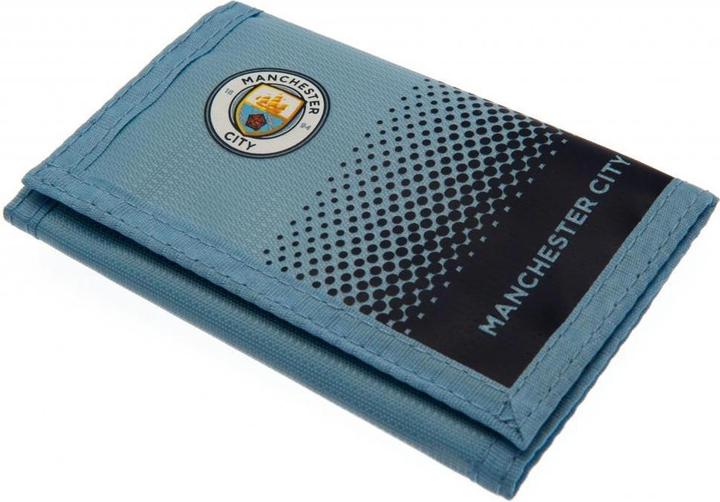 Actual product image Manchester City FC Fade Design nylon wallet with touch fastening