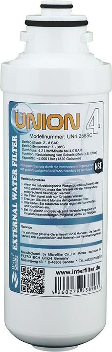 Actual product image UnionFilter Replacement cartridge for water filter Union 4 4-pack (4x)