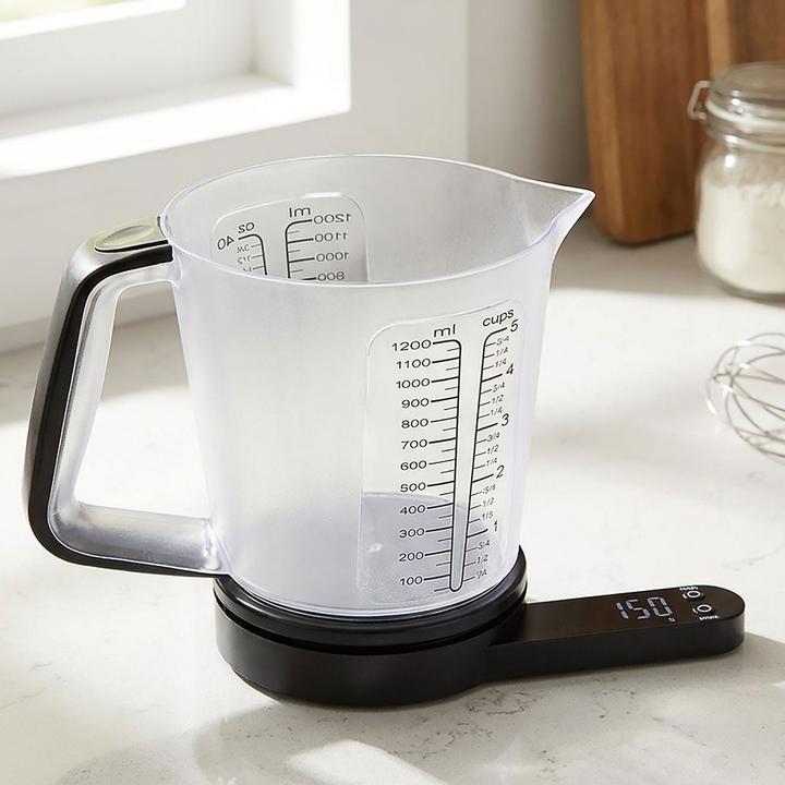 Produktbild Kinghoff Küchenwaage mit Messbecher, scwarz, 1,5 l