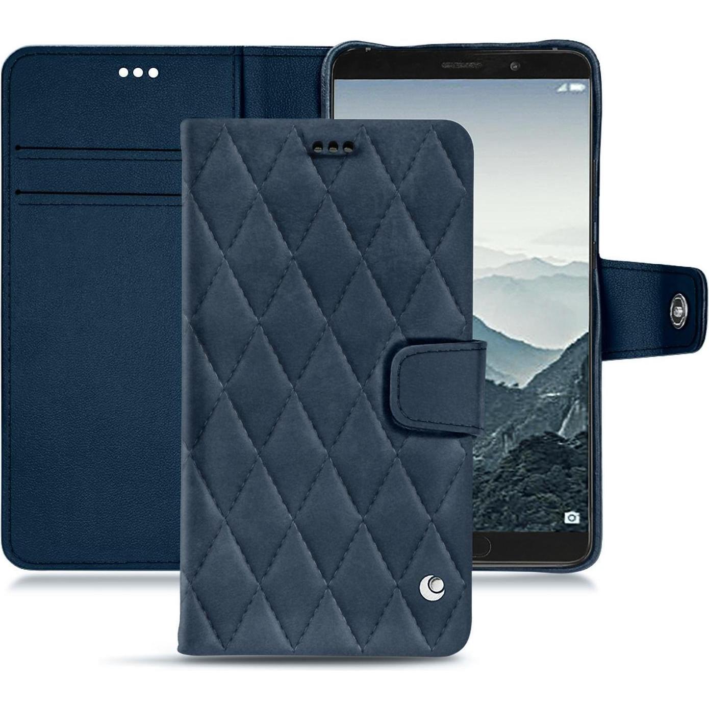 Noreve Lederschutzhülle Wallet (Huawei Mate 10), Smartphone Hülle, Blau