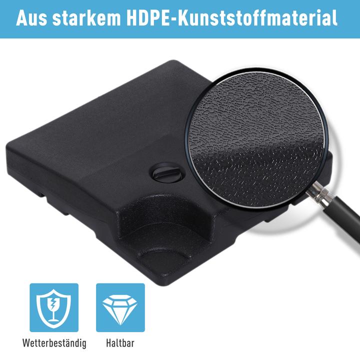 Produktbild Outsunny 4tlg Sonnenschirmständer befüllbar mit Sand Wasser HDPE-Kunststoff Schwarz je 51 x 51 x 12 cm bis zu