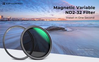 Actual product image K&F Concept Grauer einstellbarer Magnetfilter Nano-X MRC Fader ND2-32 - 77 mm (77 mm, Neutral density filter)