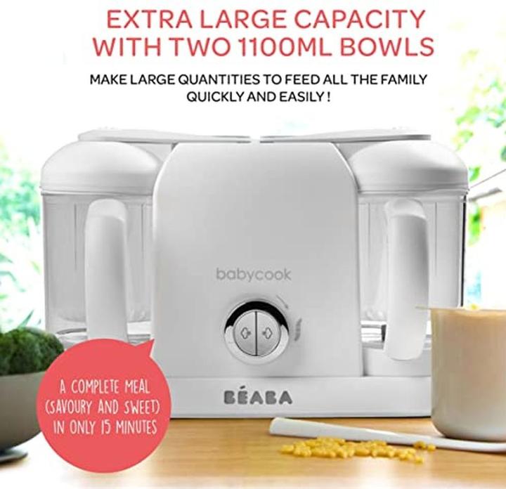 Actual product image Beaba 4-in-1 Baby Food Processor with Steam Cooking, Blending, Defrosting, Warming and Dual Bowls