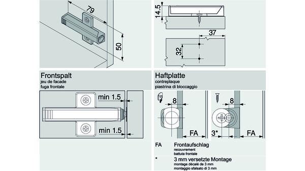 Actual product image Blum 956A1501 R736 Adapterplatte