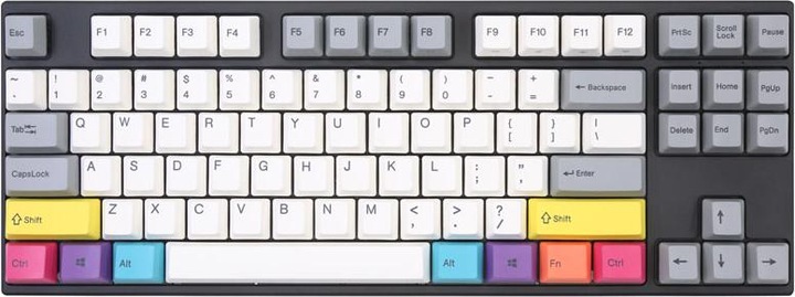 Produktbild Varmilo VEA87 CMYK TKL Gaming Tastatur, MX-Brown, weisse LED - US Layout (Kabelgebunden)