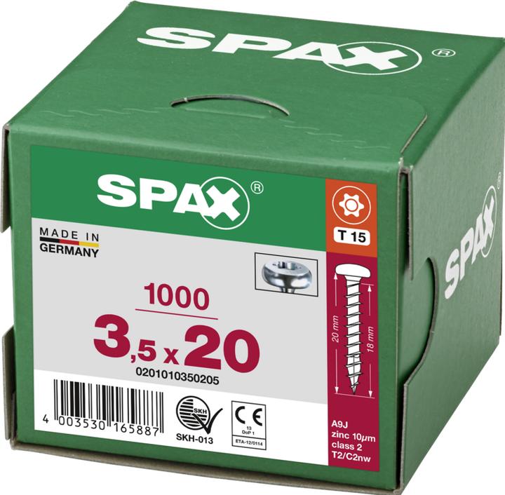 Produktbild Spax Halbrundkopf T-Star Plus T15 Vollgewinde Wirox (1000 Schrauben pro Stück)