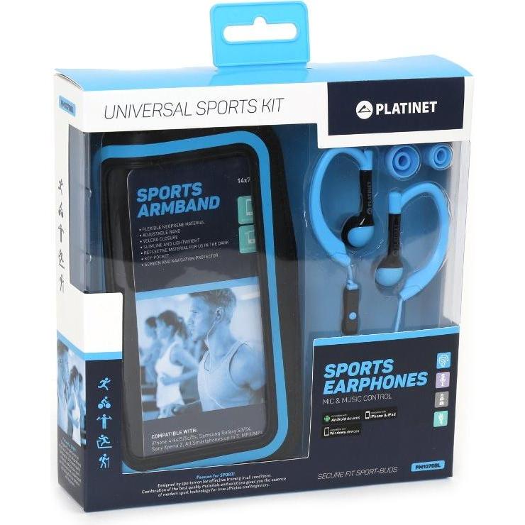 Platinet Sport + Armband PM1070 Kopfhörer (42927) (NC, Kabelgebunden), Kopfhörer, Blau
