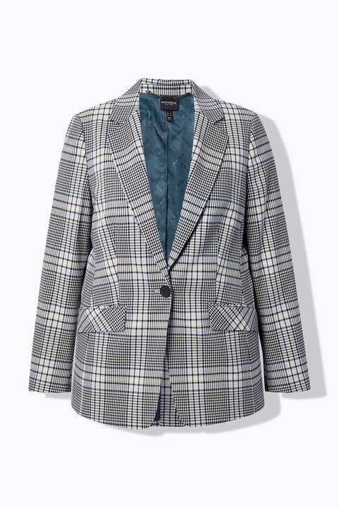 Actual product image Ulla Popken Checked Lapel Collar Blazer (48)