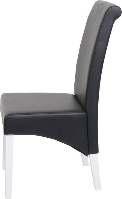 Immagine prodotto Swisshandel24 2x Sedia da pranzo Poltrona Sedia M37 - Pelle, Nero, Piedi bianchi