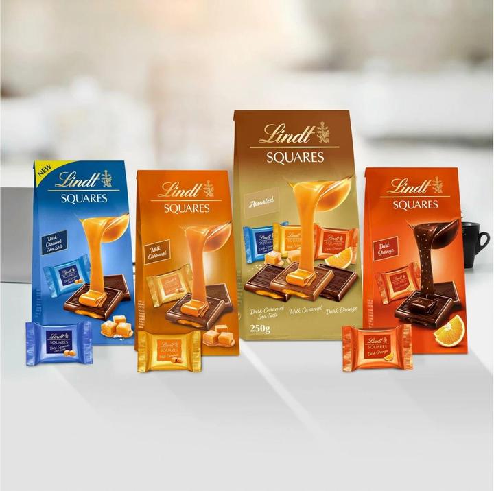 Actual product image Lindt Squares Pralinés Milk Caramel (144 g)