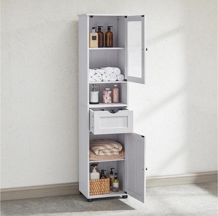 Actual product image Vasagle Bathroom cabinet white 40.0 x 30.0 x 165.0 cm (40 x 30 x 165 cm)