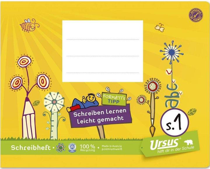 Produktbild Ursus Schulheft S.1 E5 quer, Liniert, Gelb (A5, Liniert)