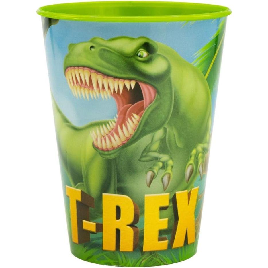 Tinisu, Kindergeschirr + Kinderbesteck, Dinosaurier Plastikbecher fÃ¼r Kinder 260ml