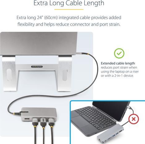 Produktbild StarTech COM USB-C Triple-Monitor Multiport Adapter HDMI/DisplayPort USB Hub 3-Port 10Gbps USB Hub P (USB-C, 6 Ports)