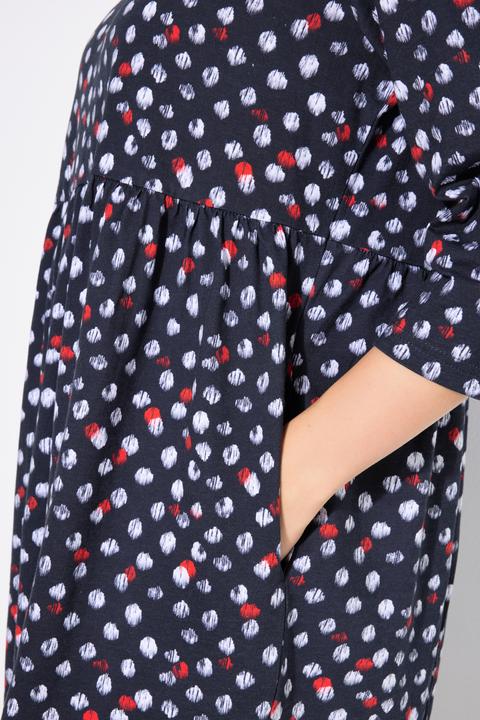 Produktbild Ulla Popken Longshirt, Punkte, A-Linie, Rundhals, 3/4-Arm (56)
