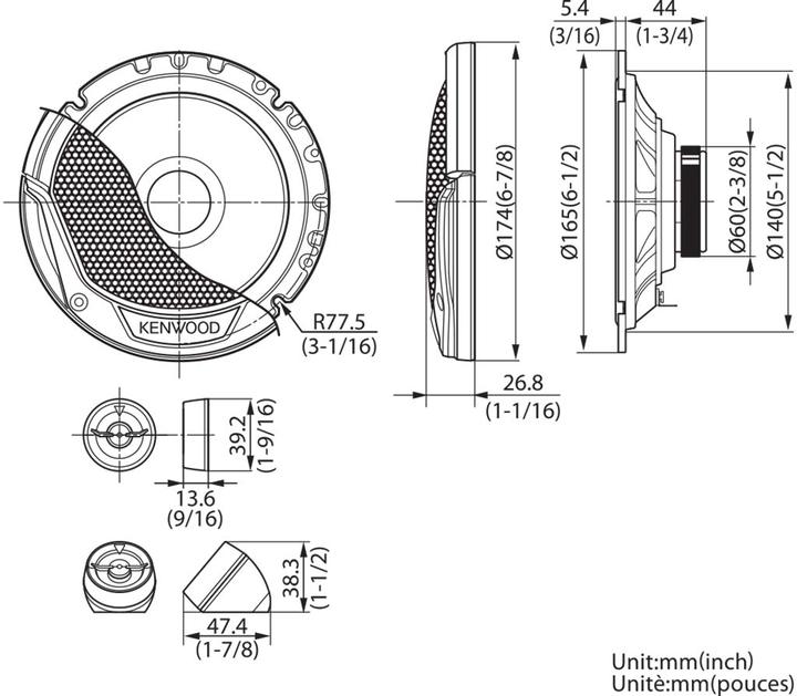 Actual product image Kenwood Corp. Kfc-E170p (300 W, 17 cm, 6 x 8")