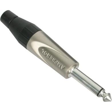 Amphenol Argento Connettore Jack Audio Maschio 6,3 Mm Mono Serie T (Adattatore Jack), Adattatore Audio,