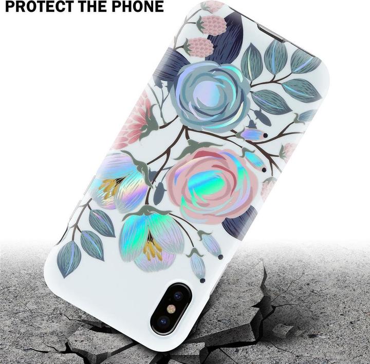 Actual product image Cadorabo IMD TPU Colorful Flowers & Leaves Cover (Apple iPhone XS Max)