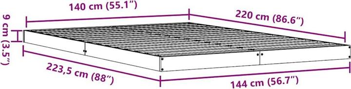 Image du produit vidaXL Bodenbettrahmen (140 x 220 cm)
