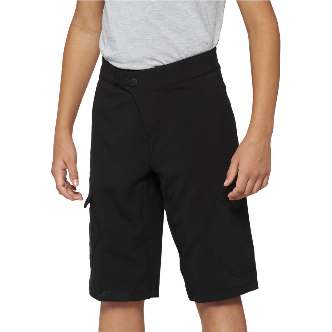 100%, Jungen, Velohosen, Ridecamp Youth Shorts (28), Schwarz, 28
