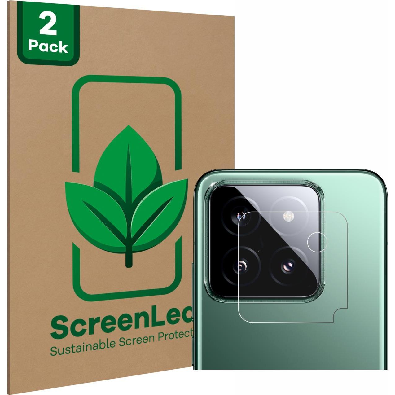 ScreenLeaf Schutzfolie nachhaltiger Displayschutz Displayschutzfolie Folie Klar Transparent (2 Stück, Xiaomi 14), Smartp...