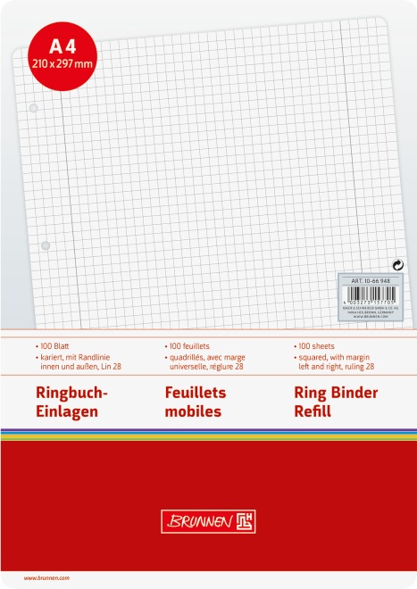 Actual product image Ring binder inserts A4 squared