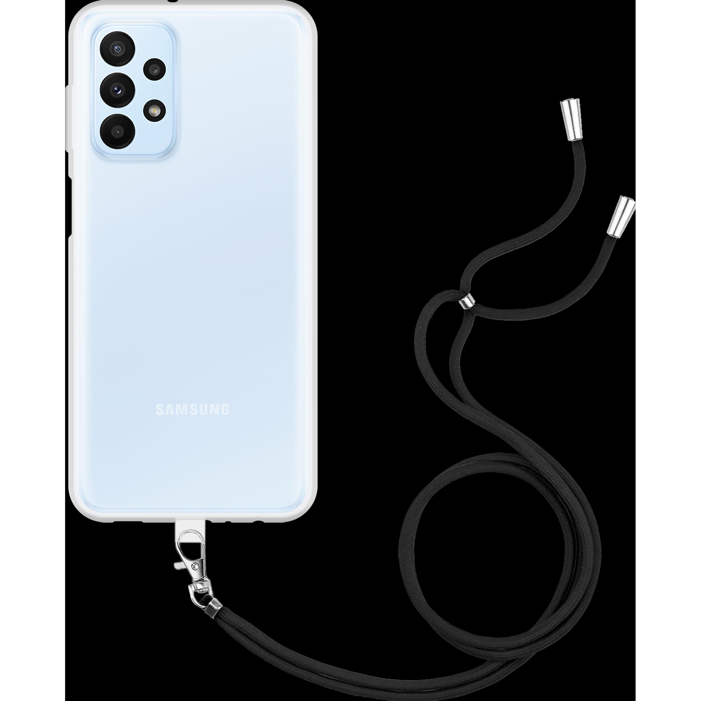 Cazy Handykette Hülle Kompatibel mit Samsung Galaxy A23 - Silikon Handyhülle mit Band Necklace Hülle -, Handykette, Tran...