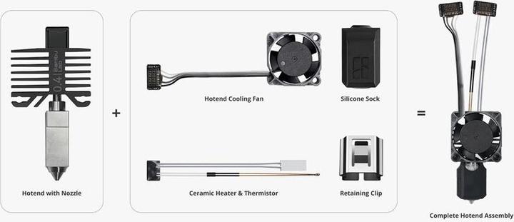 Bambu Lab P1 Hotend - hardened steel nozzle 0.4mm (Hotend)