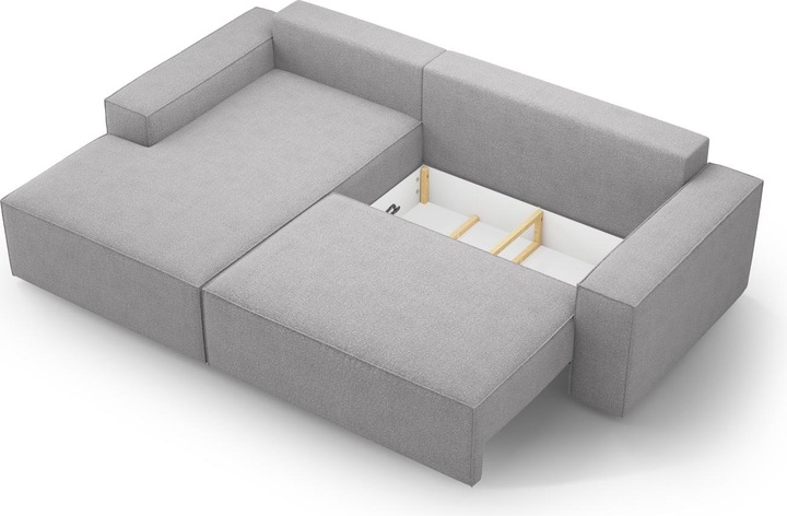 Actual product image Micadoni Bouclé Left Corner Sofa With Bed Function And Box, "Jodie", 3 Seats, 246x151x86 Made in Europe (Corner sofa)