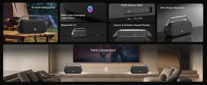 Image du produit Bugani Boost Max Portabler Bluetooth-Lautsprecher (3 h)