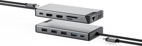 Produktbild Alogic USB-C 12-IN-1 TRIPLE (USB-C, 12 Ports)