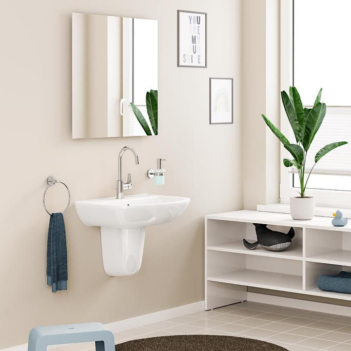 Produktbild Grohe StartEdge Lavaboarmatur, wassersparend, Zugstangen Ablauf, Schnell-Montage-System, L-Size, chrom