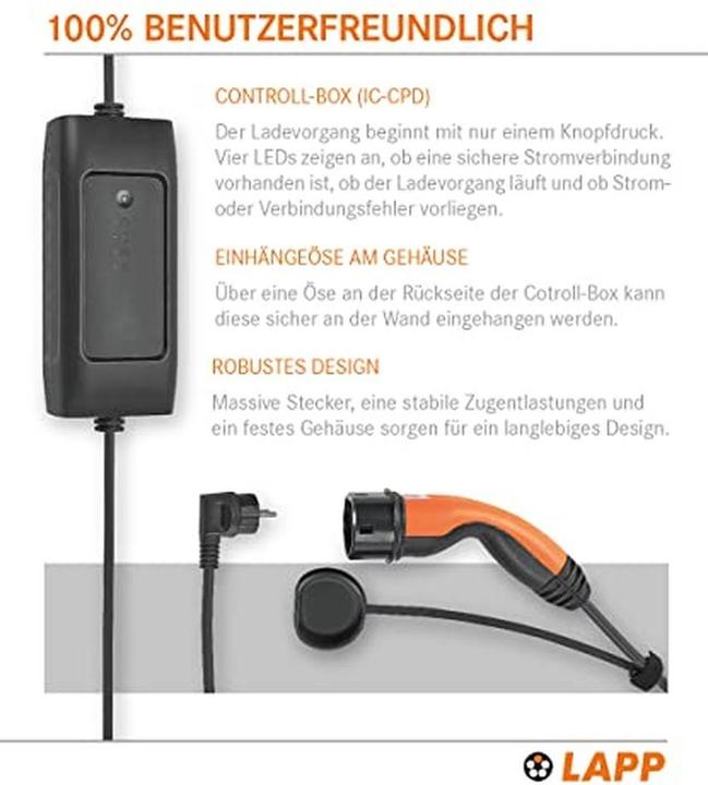 Produktbild Lapp Mobility Ev-mobile Charger Basic Fix (2.30 kW, 10 A, 6 m)
