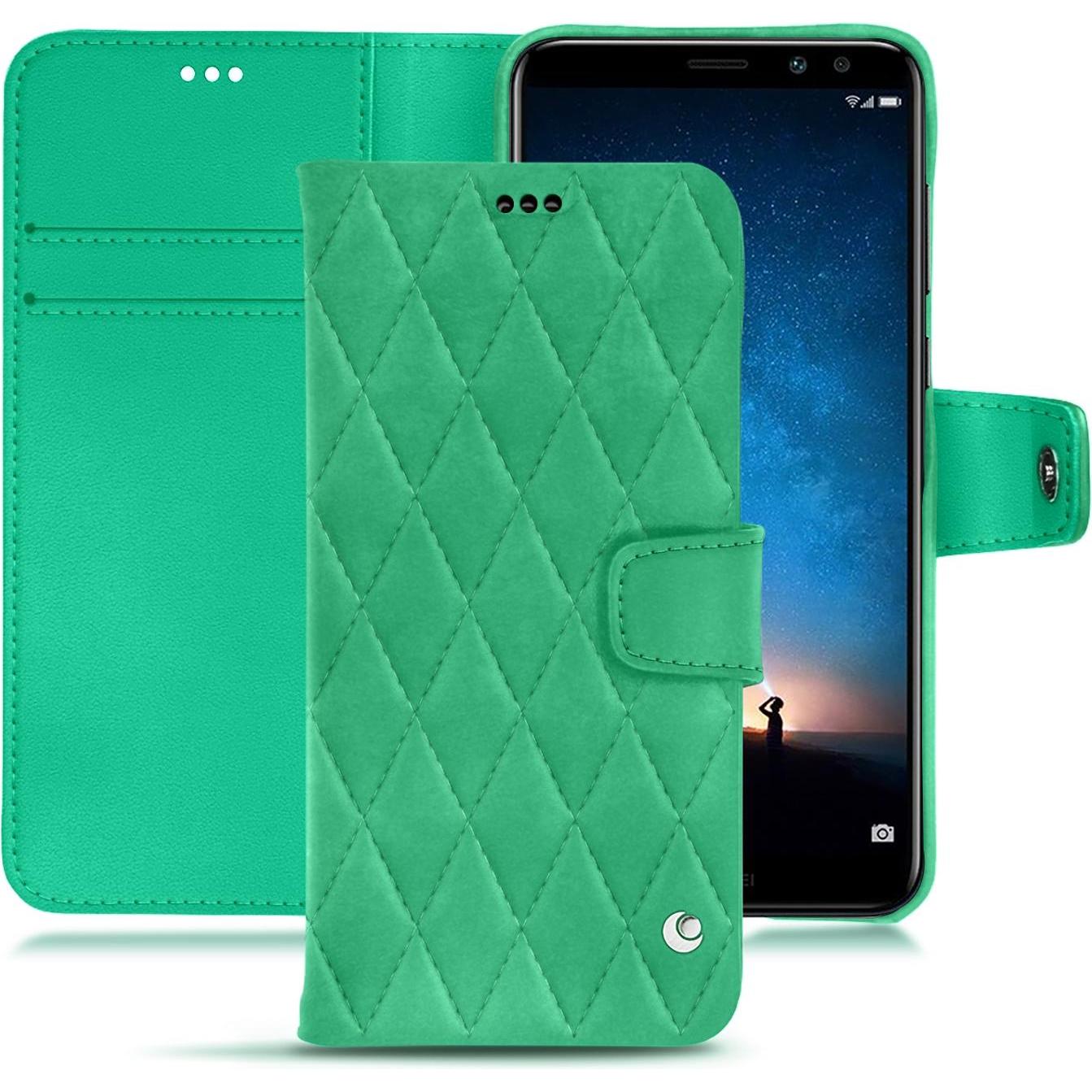 Noreve Lederschutzhülle Wallet (Huawei Mate 10 Lite), Smartphone Hülle, Grün