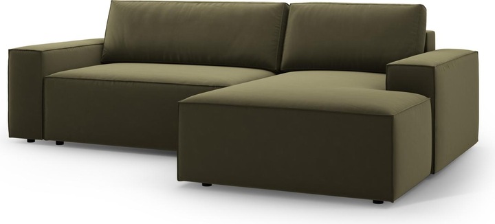 Actual product image Micadoni Velvet Right Corner Sofa With Bed Function And Box, "Jodie", 3 Seats, 246x151x86 Made in Europe (Corner sofa)