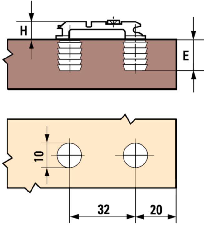 Immagine prodotto Blum Basette di montaggio lineari CLIP montaggio ad angolo