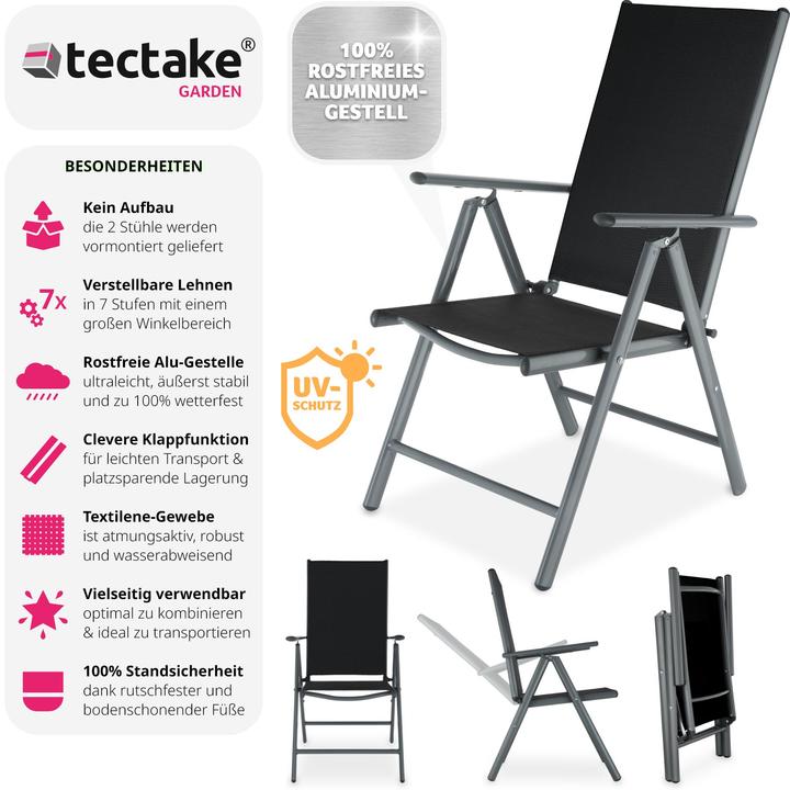 Produktbild tectake 2x Gartenstuhl