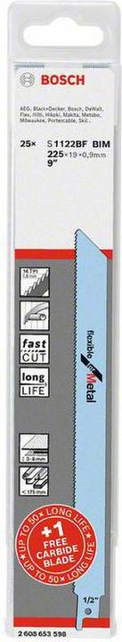 Image du produit Bosch Zubehör Jeu de lames de scie sabre : S 1122 BF + 1 Expert S 1155 HHM, 25 pcs.