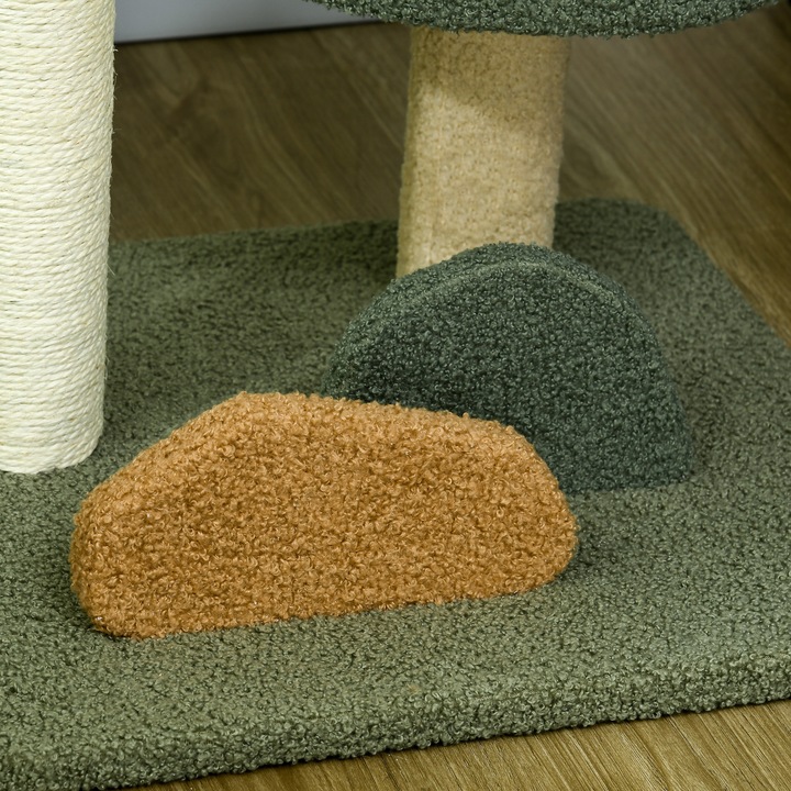 Immagine prodotto PawHut Tiragraffi con amaca e piattaforma per le zampe (52 cm, Beige, Marrone, Verde)